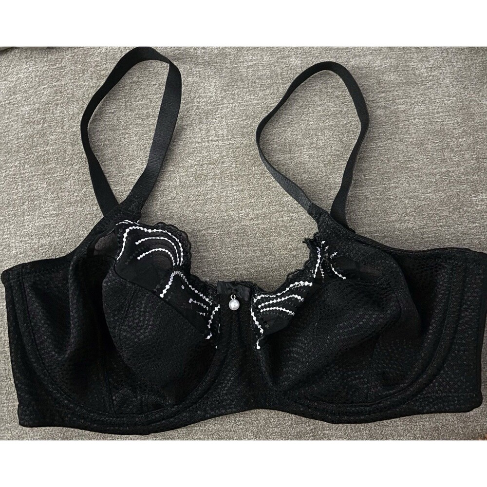 Parfait Unlined Unpadded Underwire Bra 32G Black